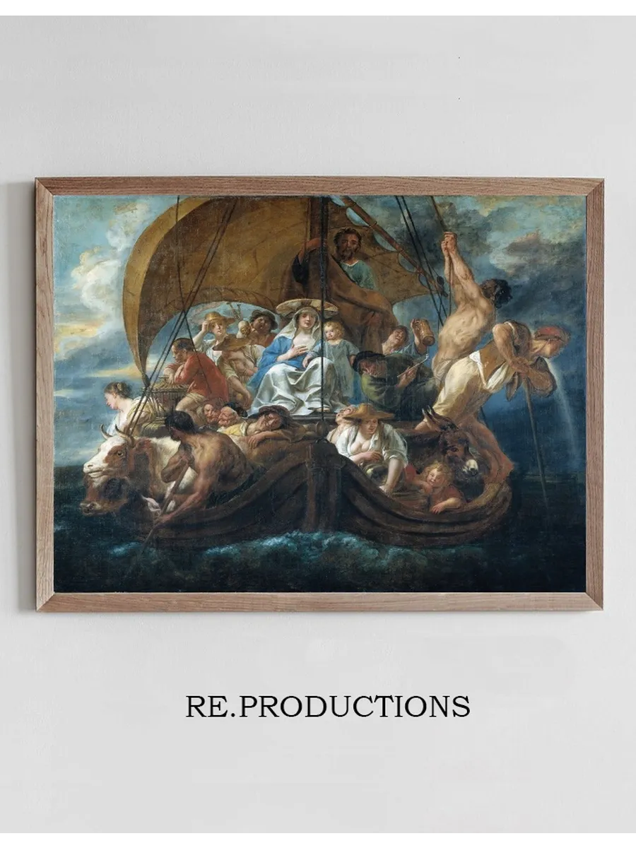 The Holy Family With Various Persons And Animals In A Boat