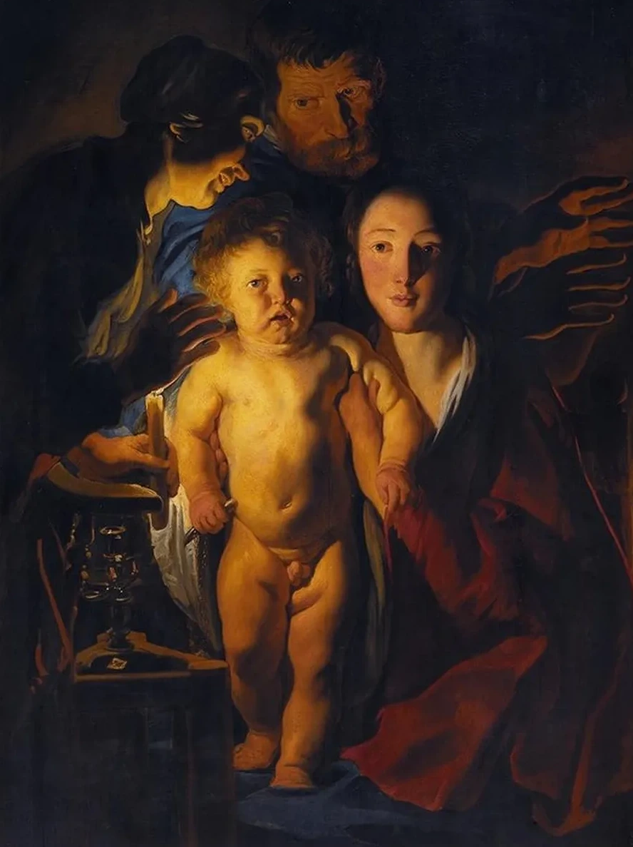 The Holy Family by Candlelight