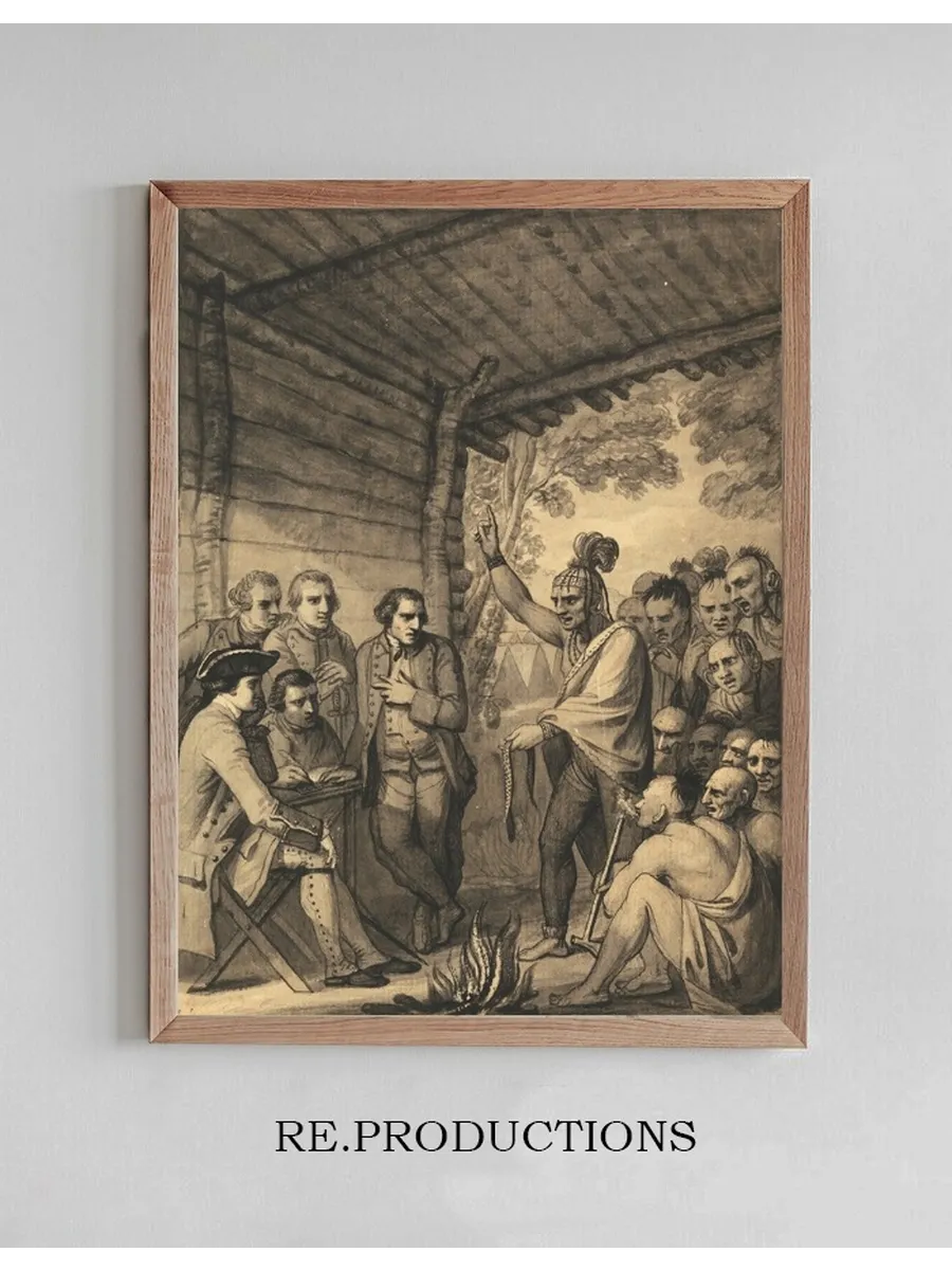 The Indians Giving a Talk to Colonel Bouquet in a conference at a Council Fire Near his Camp on the Banks of M