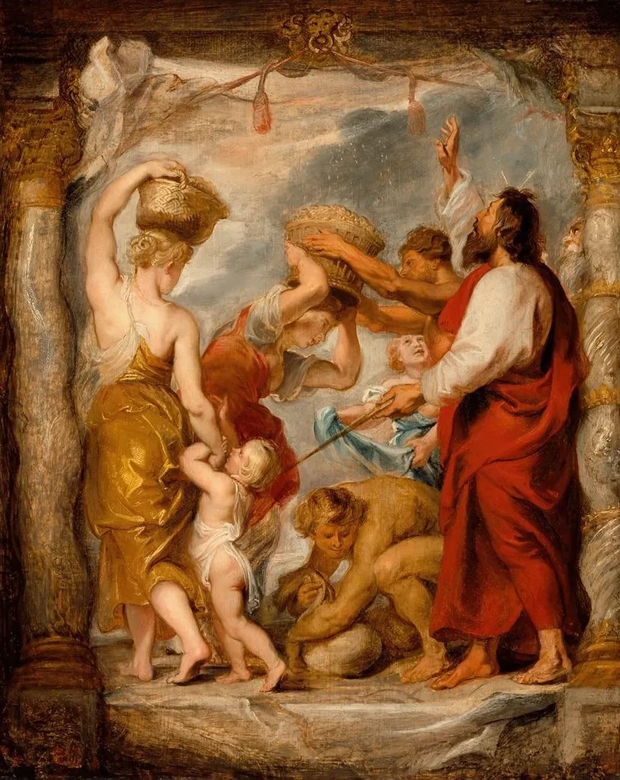 The Israelites Gathering Manna in the Desert
