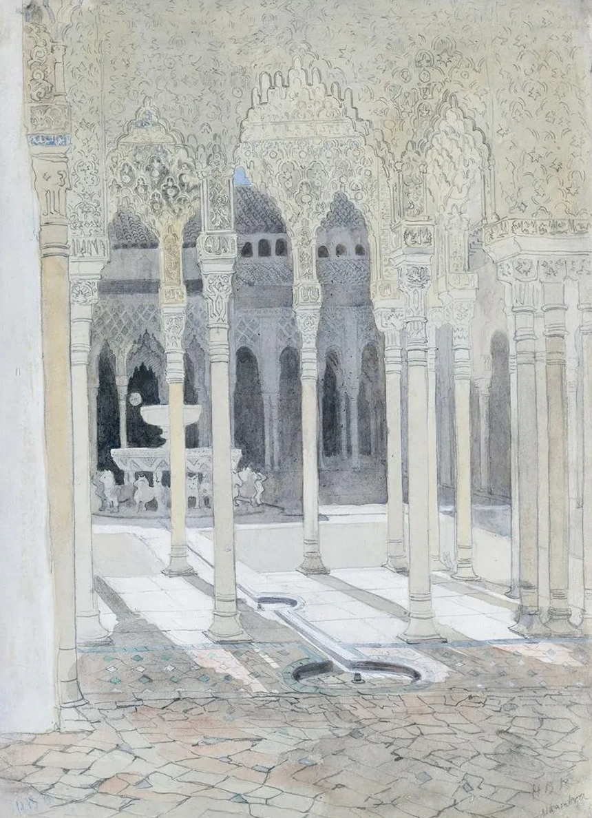 The Lion Courtyard, the Alhambra, Granada, Spain