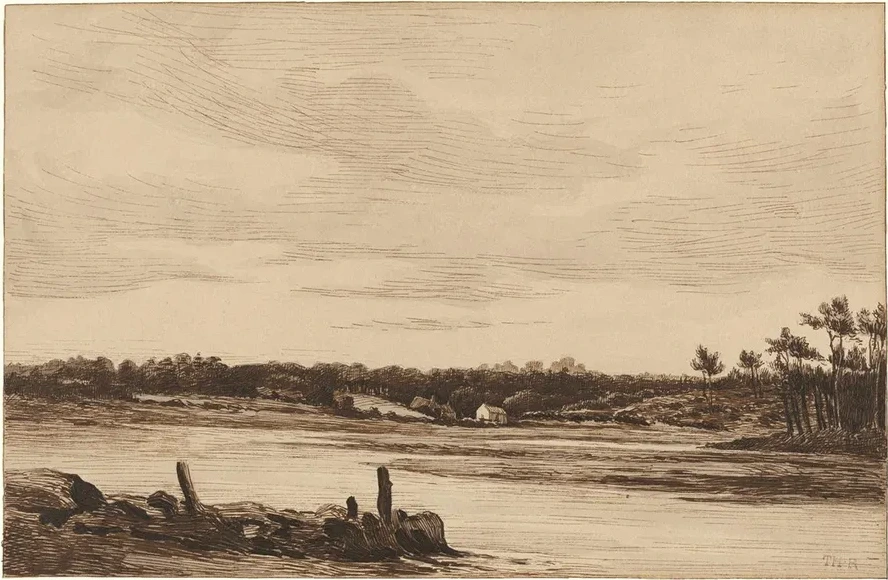 The Loing River at the Edge of the Forest of Fontainebleau