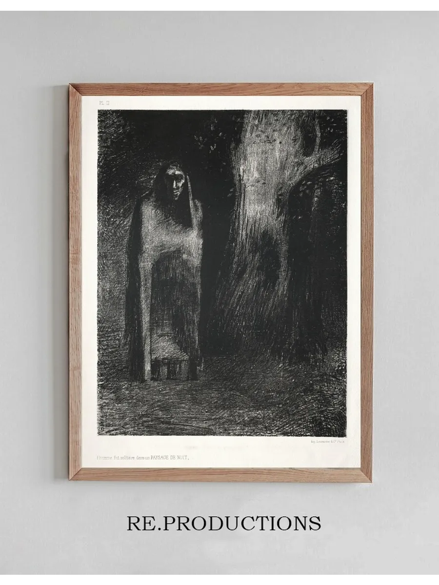 The Man Was Alone in a Night Landscape