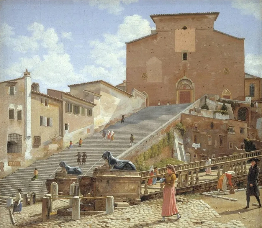 The Marble Steps leading up to the Church of Santa Maria in Aracoeli in Rome