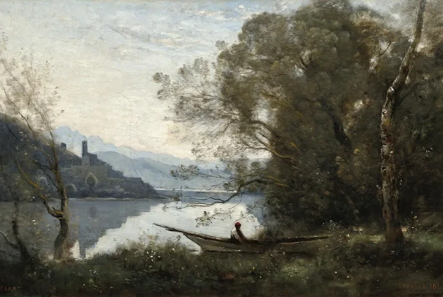 The Moored Boatman Souvenir of an Italian Lake