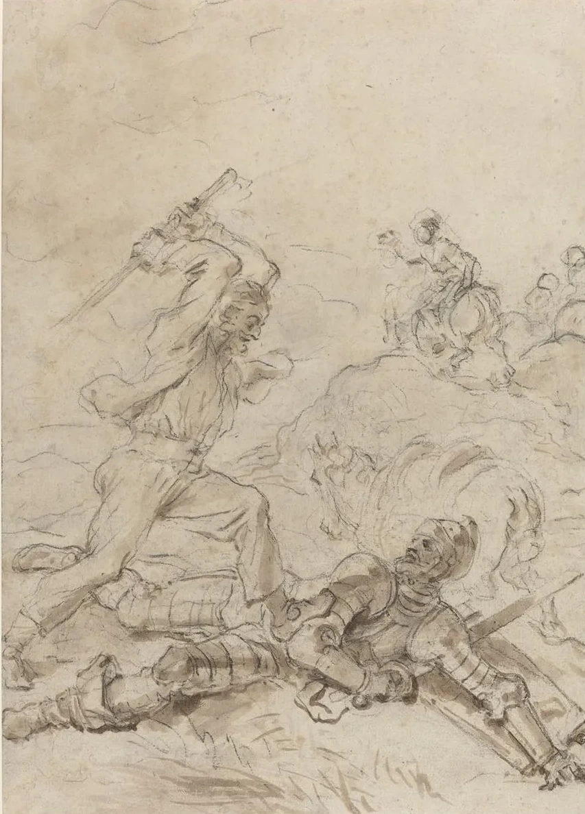 The Muleteer Attacking Don Quixote as He Lies Helpless on the Ground
