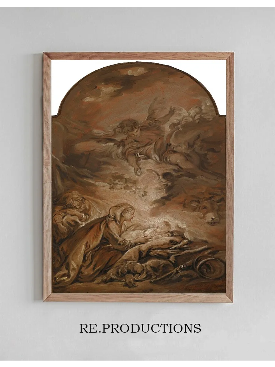 The Nativity With A Hovering Angel