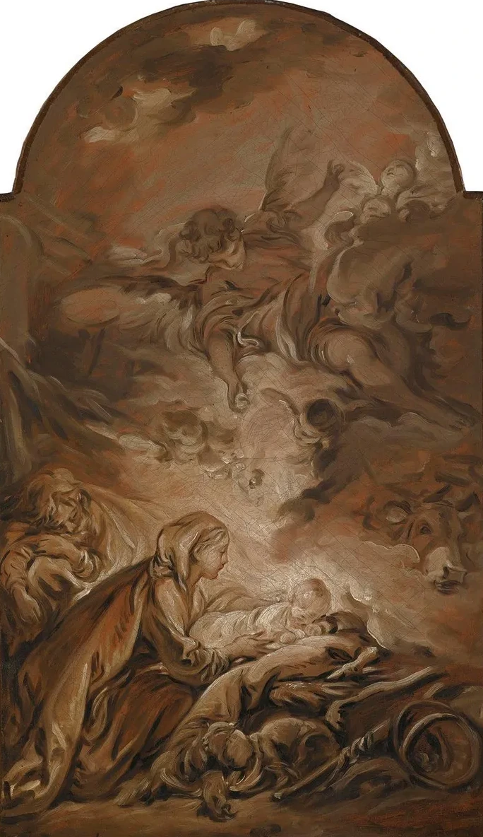 The Nativity With A Hovering Angel