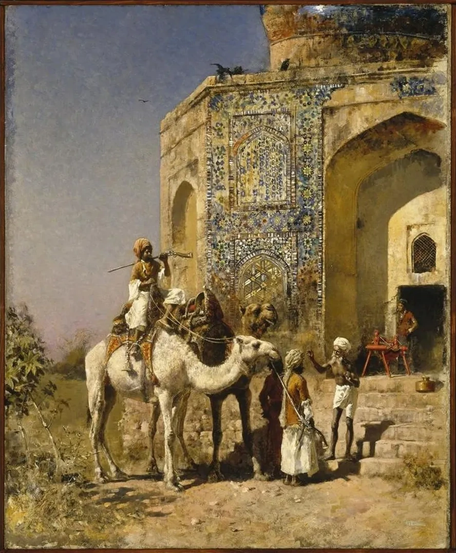 The Old Blue - Tiled Mosque Outside of Delhi, India