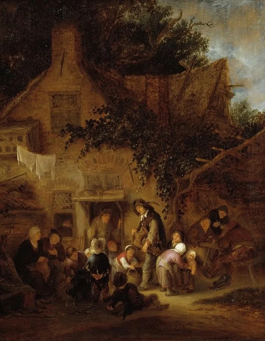 The Organ - Grinder Outside a Cottage