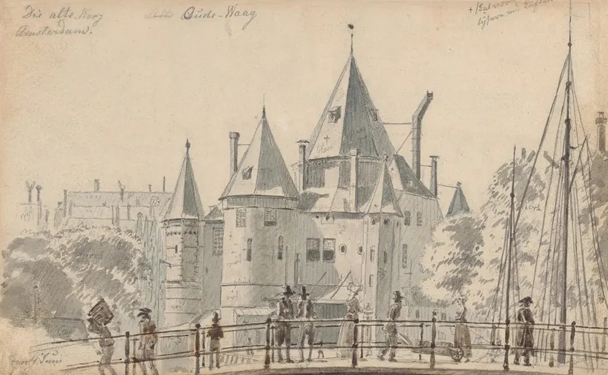 The Oude Waag in Amsterdam Seen from the North - East