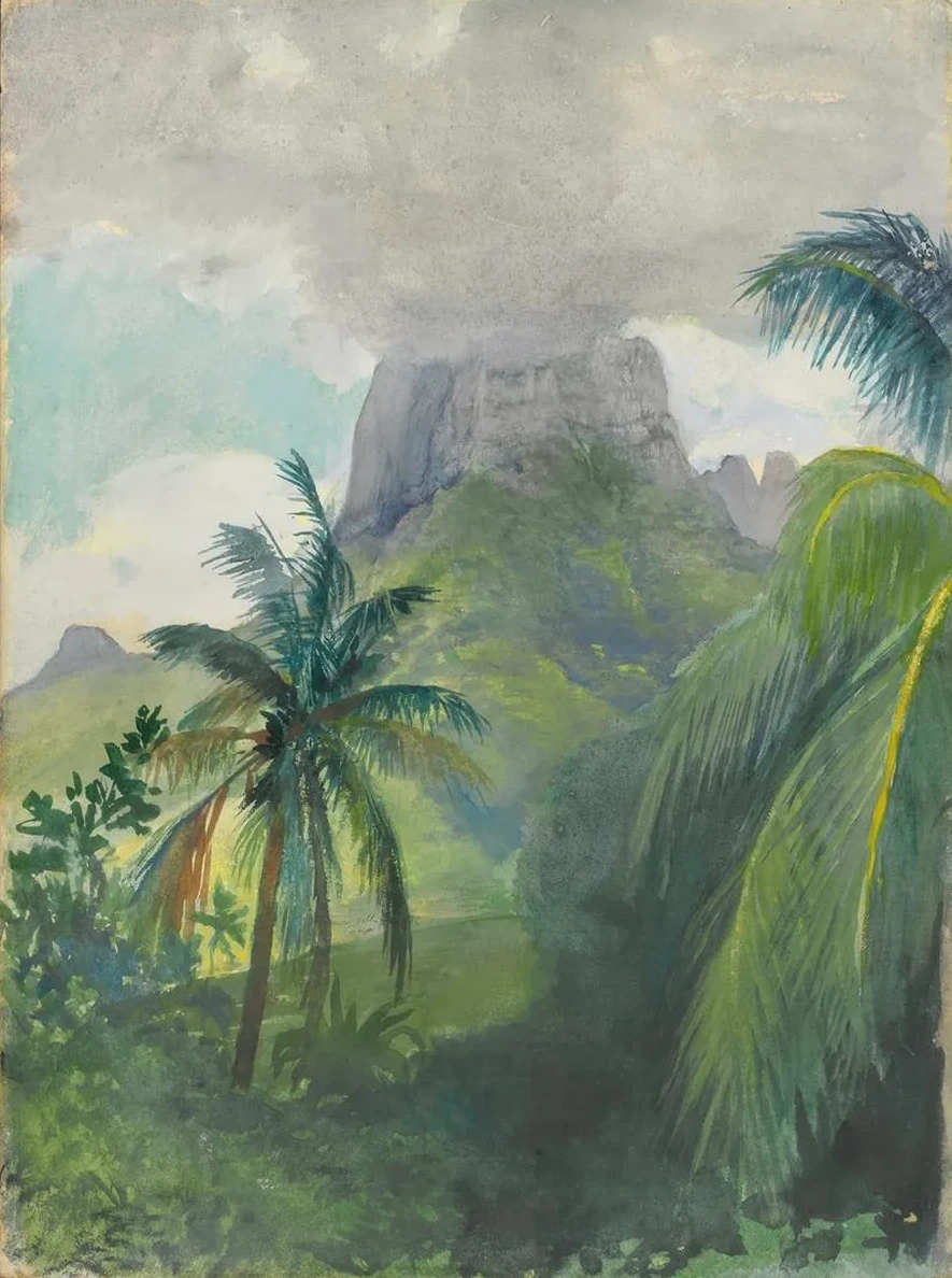 The Peak of Maua Roa. Noon. Island of Moorea. Society Islands. Uponohu