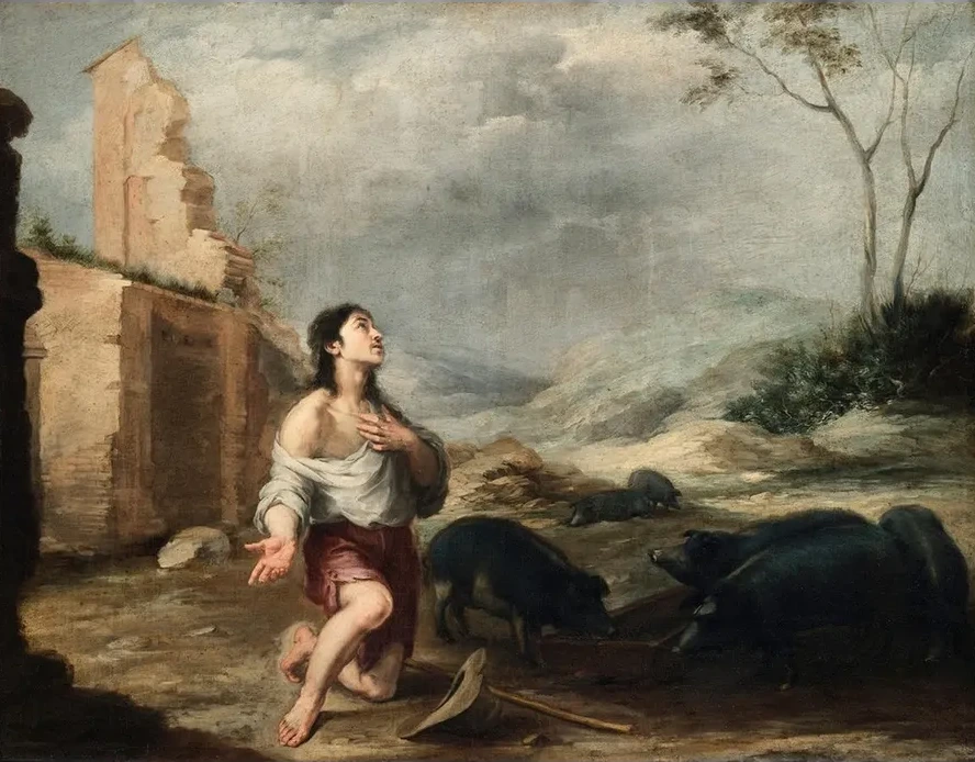 The Prodigal Son Feeding Swine