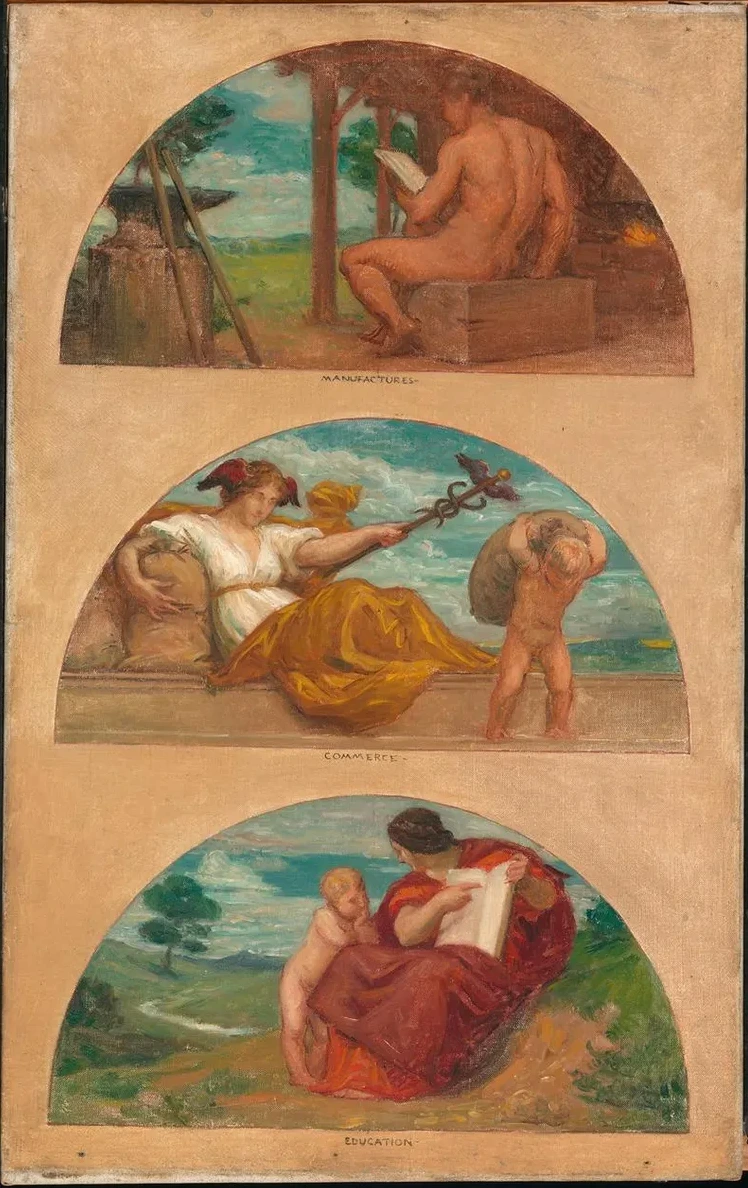 The Progress of Civilization The Forge, Commerce, and Education (mural study, State Capitol, Des Moines, Iowa)