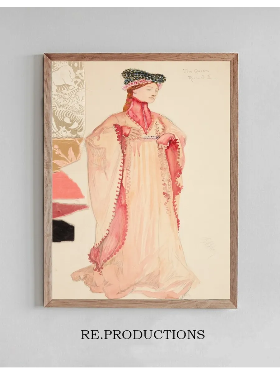 The Queen, costume sketch for Henry Irving's 1898 Planned Production of Richard II