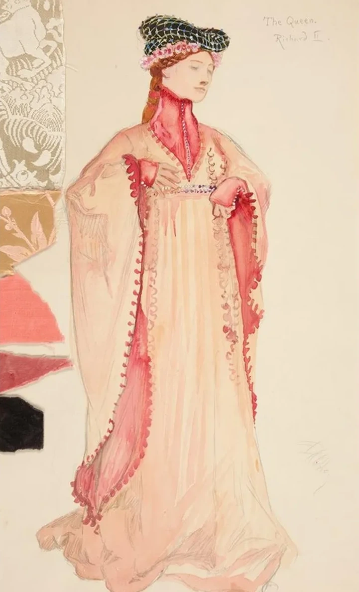 The Queen, costume sketch for Henry Irving's 1898 Planned Production of Richard II