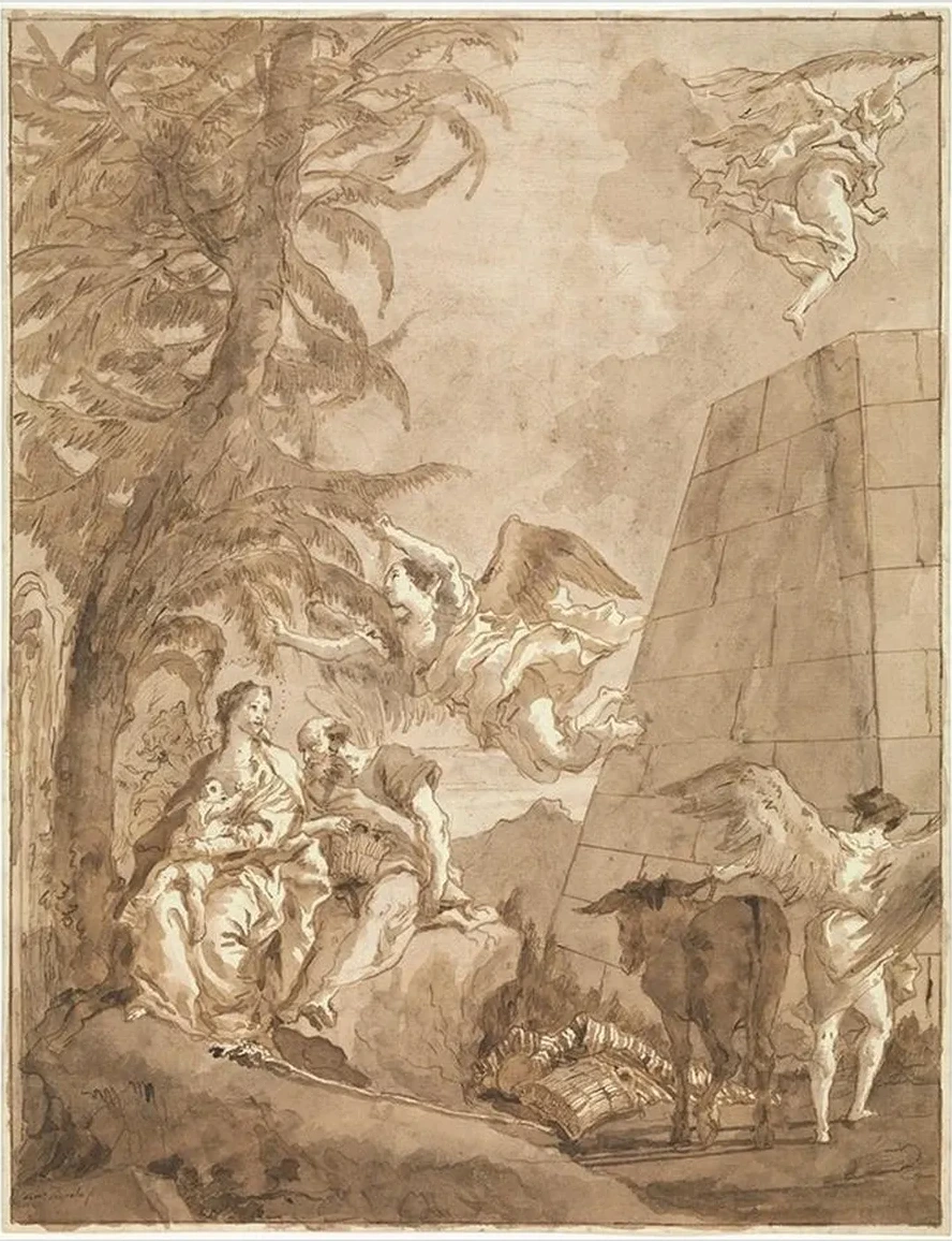 The Rest on the Flight into Egypt (with a Truncated Pyramid on the Right)