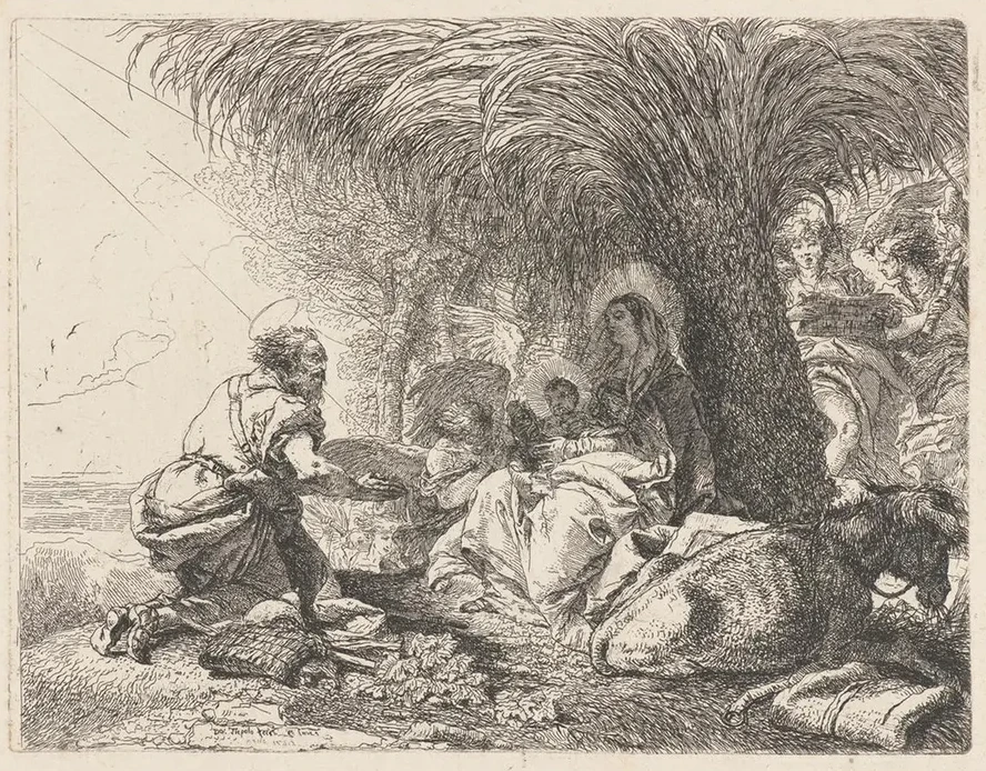 The Rest on the Flight with Joseph in Adoration