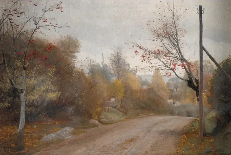 The Road at Mogenstrup, Zealand. Autumn
