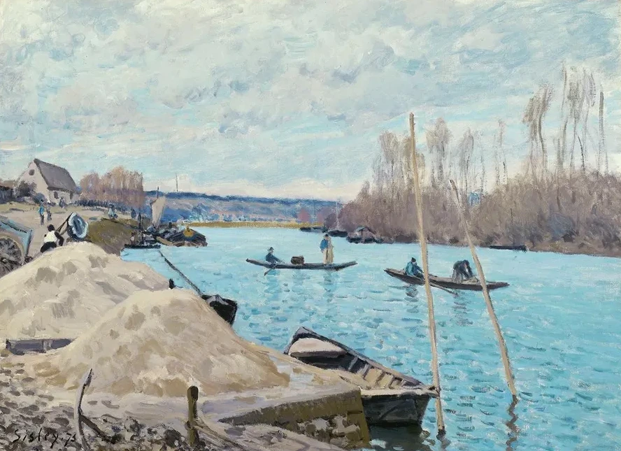 The Seine at Port - Marly, Piles of Sand