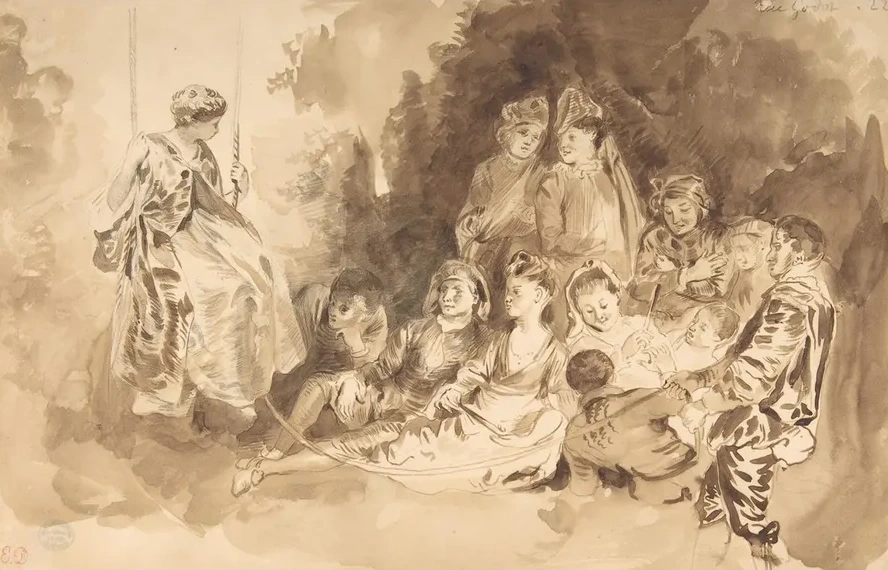 The Swing, after Antoine Watteau (Les Agr ements de l t)
