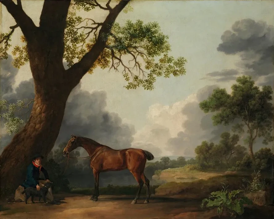 The Third Duke of Dorset's Hunter with a Groom and a Dog