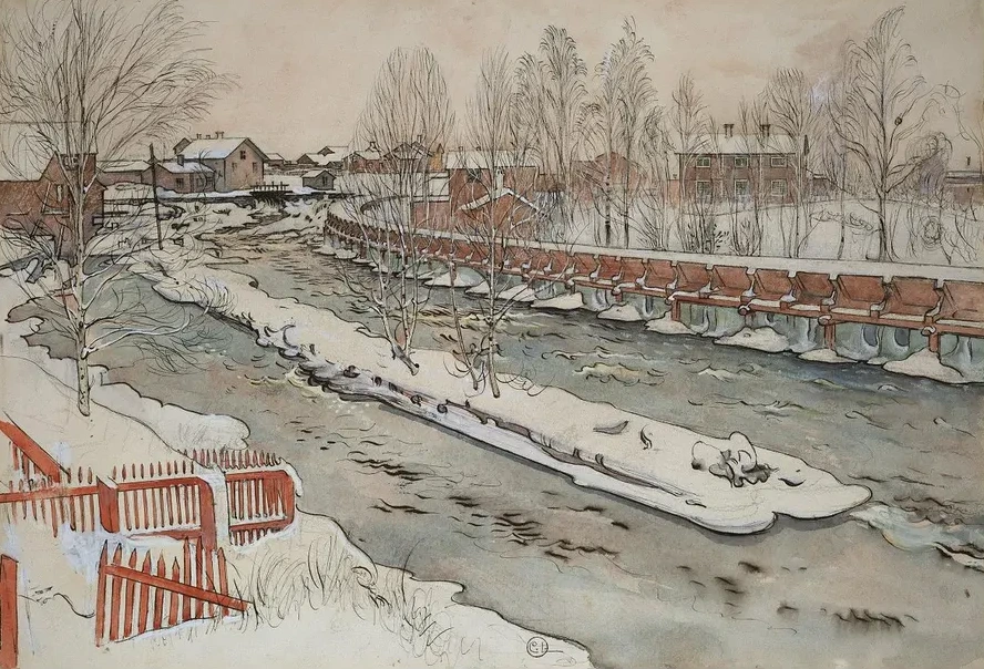 The Timber Chute. Winterscene