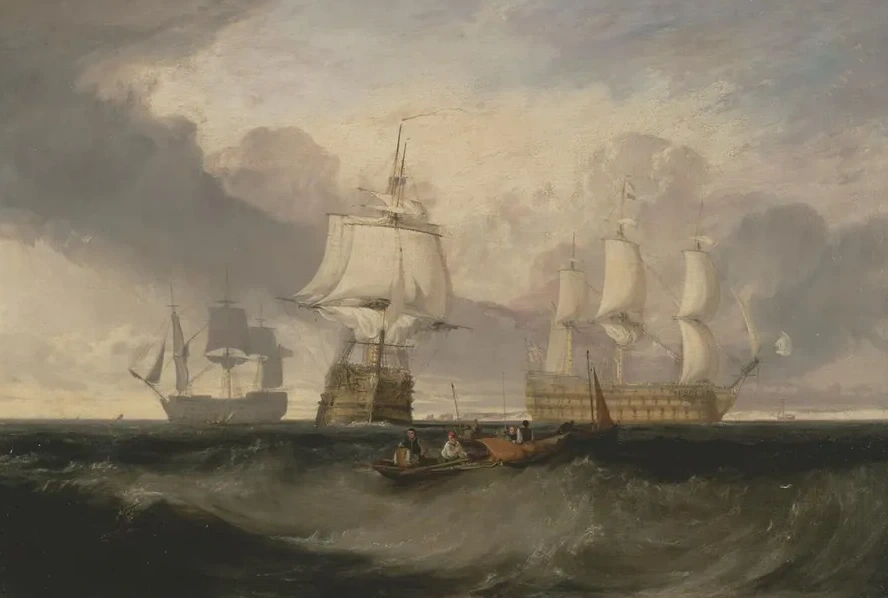 The Victory Returning from Trafalgar, in Three Positions