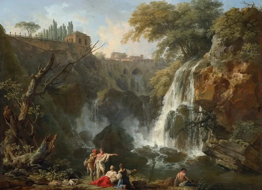 The Waterfalls at Tivoli, with the Villa of Maecenas
