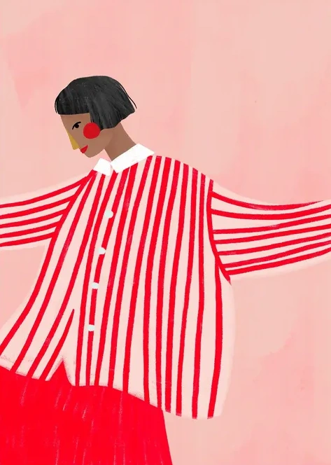 The Woman With the Red Stripes