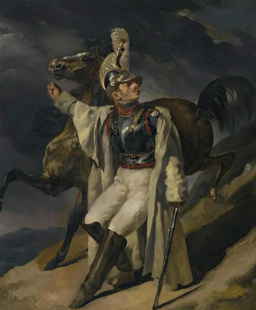 The Wounded Cuirassier, Study (Le Cuirassier Bless Quittant Le Feu, Esquisse)