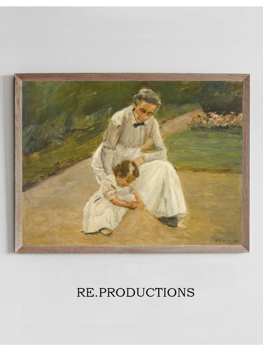 The Artist's Granddaughter and Her Nurse Playing in the Garden