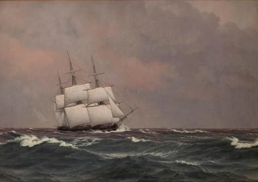 The Corvette Najaden in Rough Seas