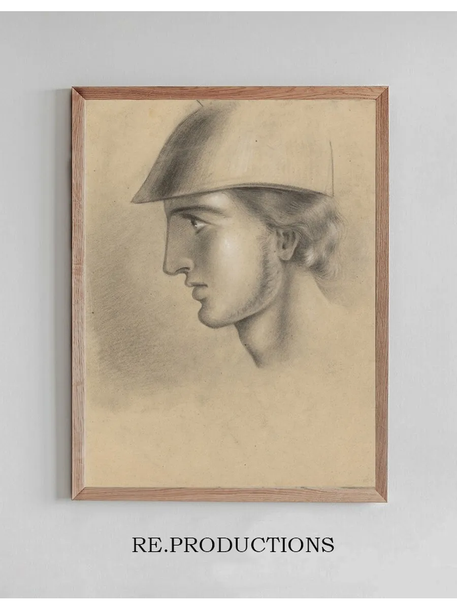 The Head of a Young Man in a Helmet