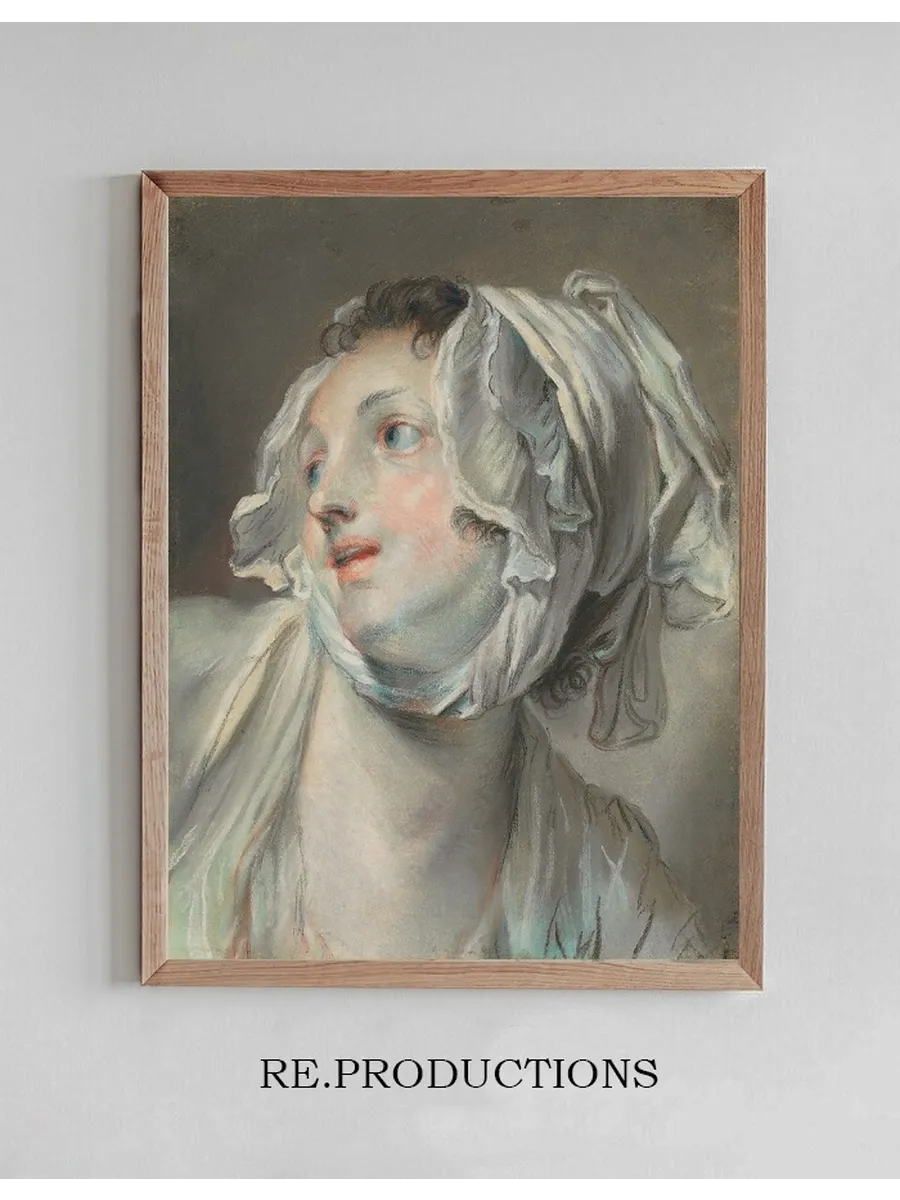 The Head of a Young Woman Wearing a Bonnet and Facing Left
