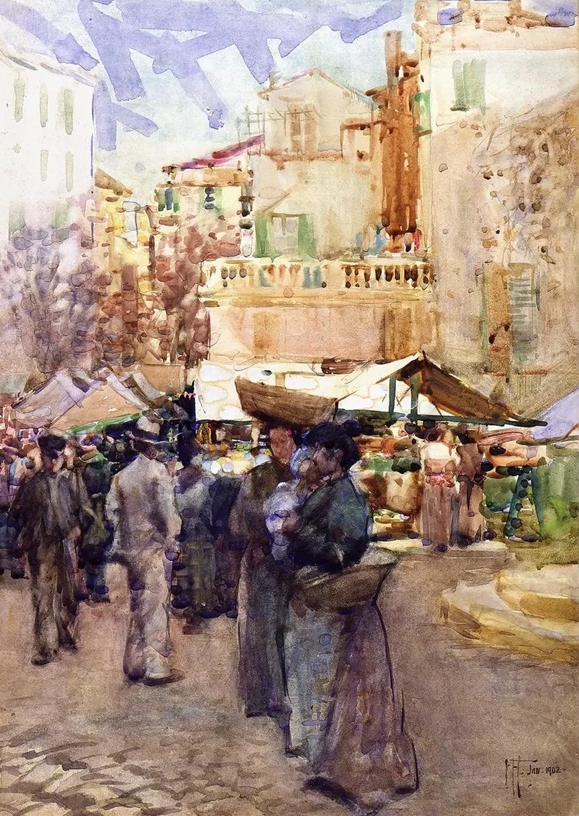 The market place, San Remo, Italy