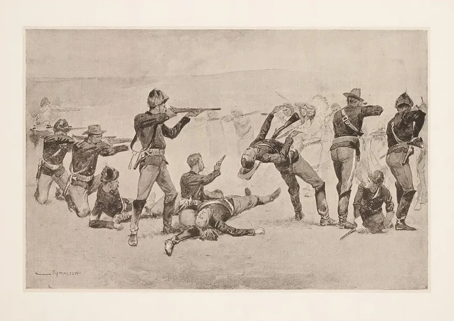 The Opening of the Fight at Wounded Knee