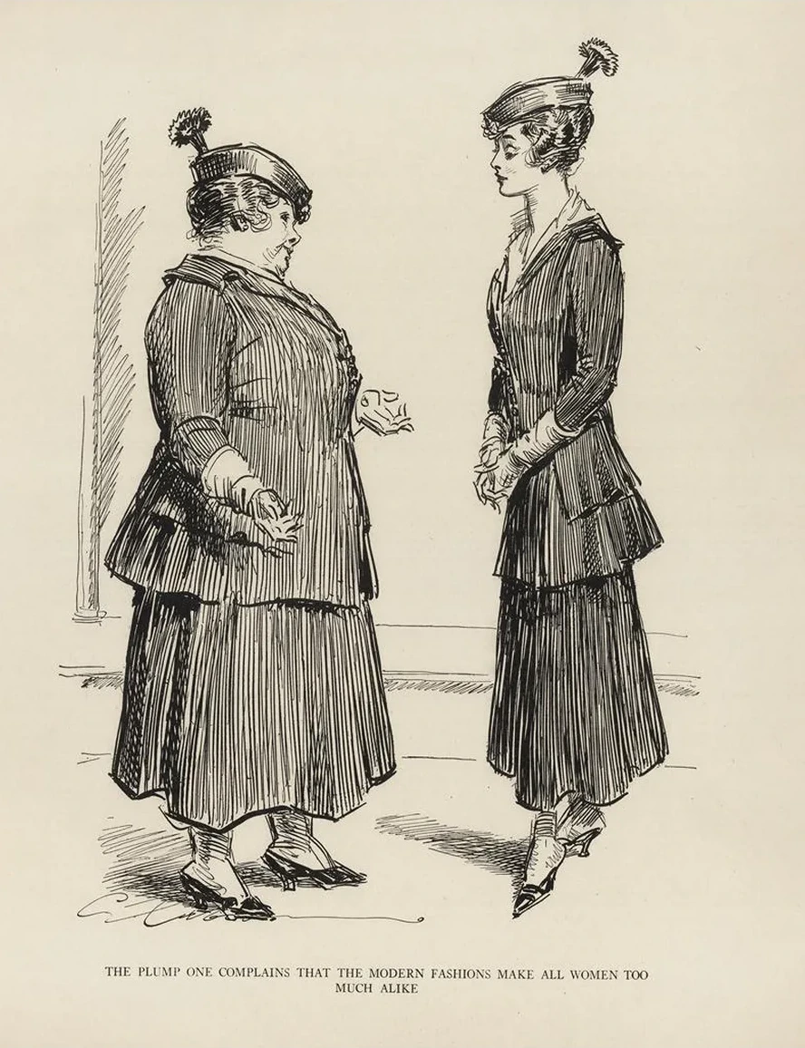 The Plump One Compains That the Modern Fashions Make All Women Too Much Alike