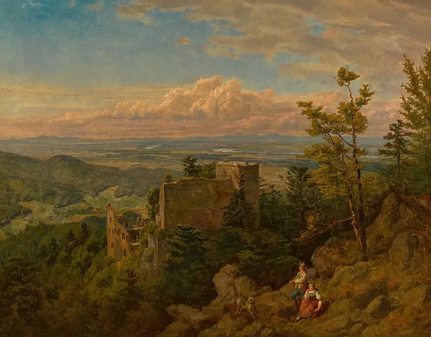 The Ruins of the Castle at Hohenbaden Looking Out Over the Rhine Valley
