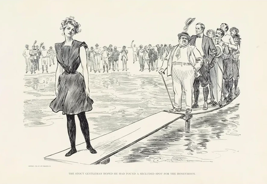 The Stout Gentleman Hoped He Had Found a Secluded Spot for the Honeymoon