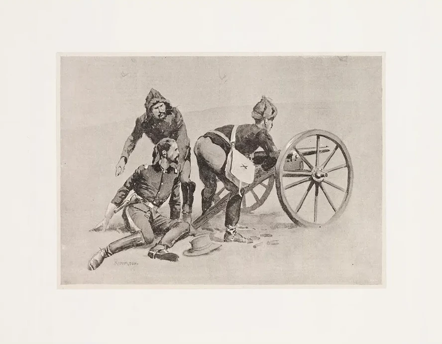 The Wounding of Lieutenant Hawthorne the Hotchkiss - Gun Playing on the Cave