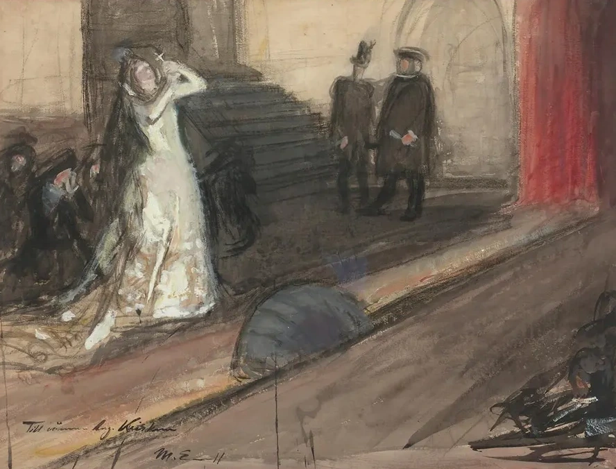 Theatre Scene (Ida Aalberg as Maria Stuart)