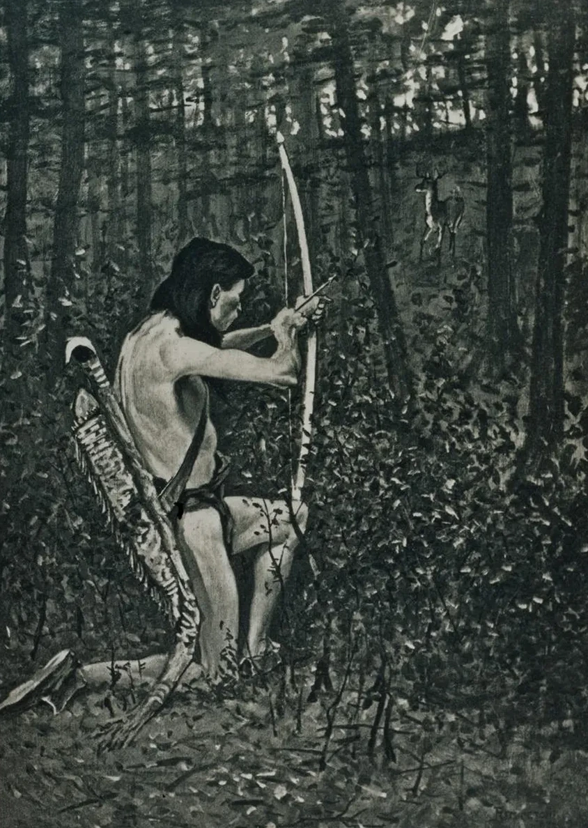 Then Upon One Knee, Uprising, Hiawatha Aimed an Arrow