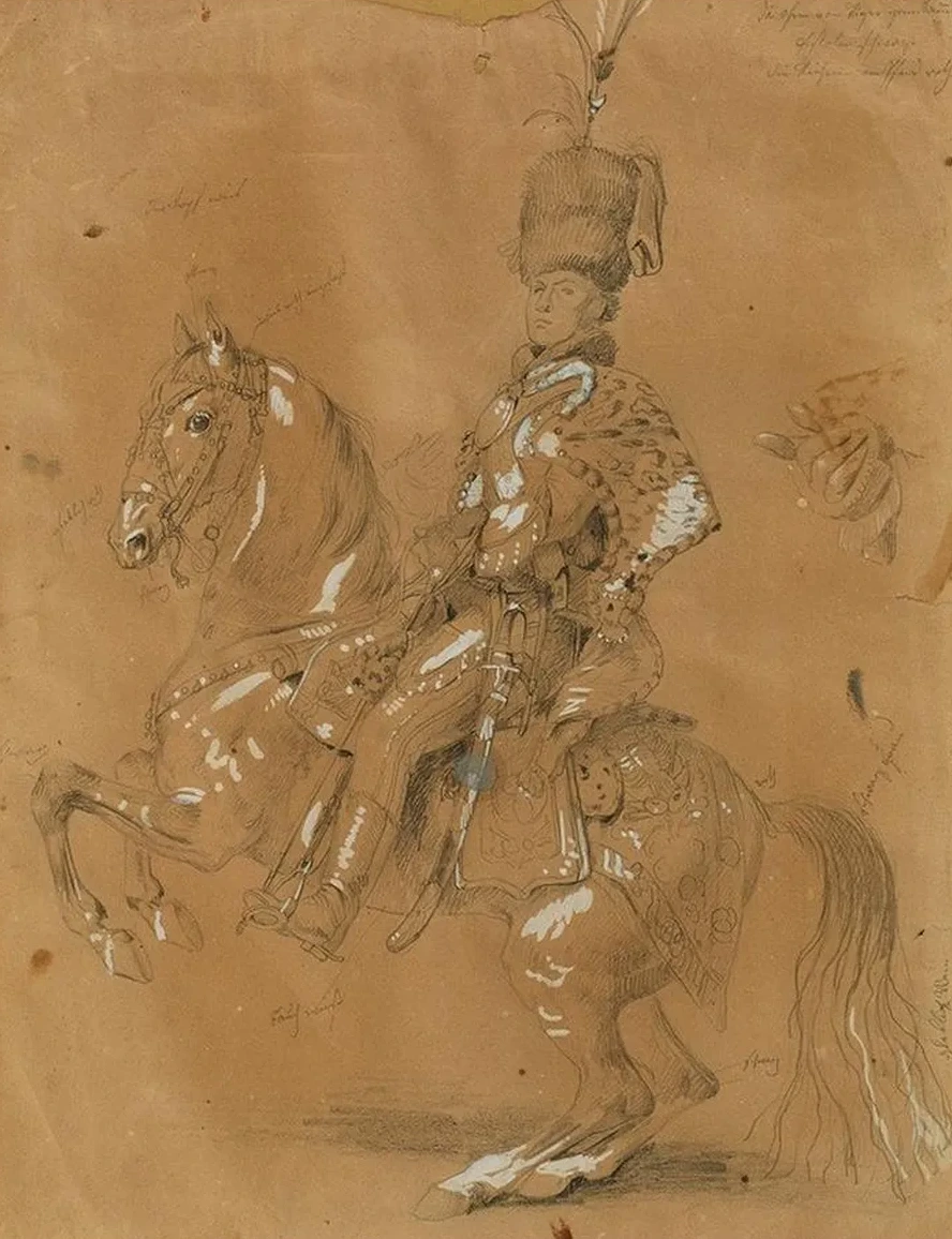 Theodor Aron de Bistra zu Pferd