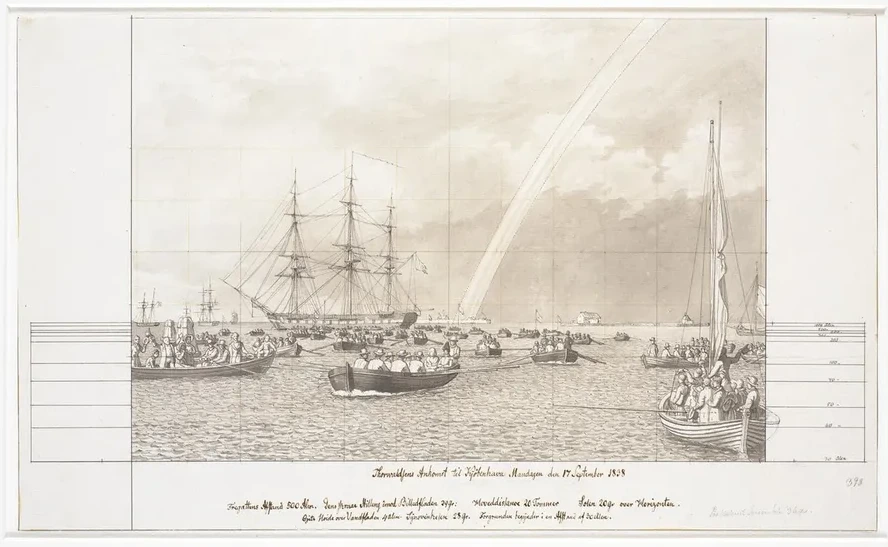 Thorvaldsens Ankomst Og Modtagelse P K Benhavns Red Den 17 September 1838