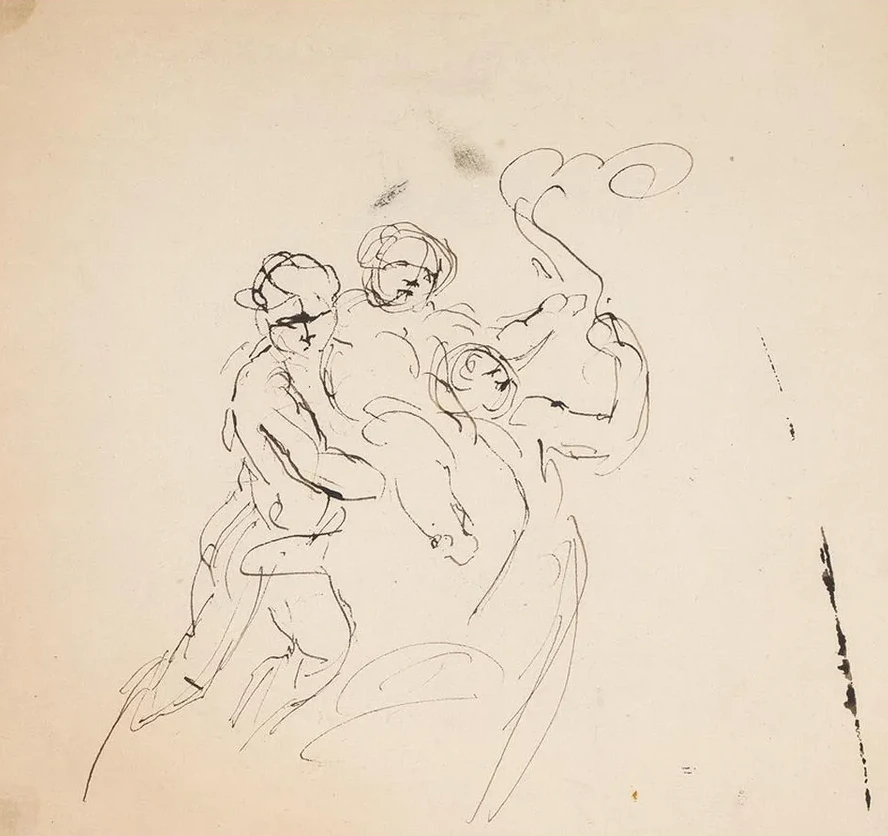 Three Figures and Balloons