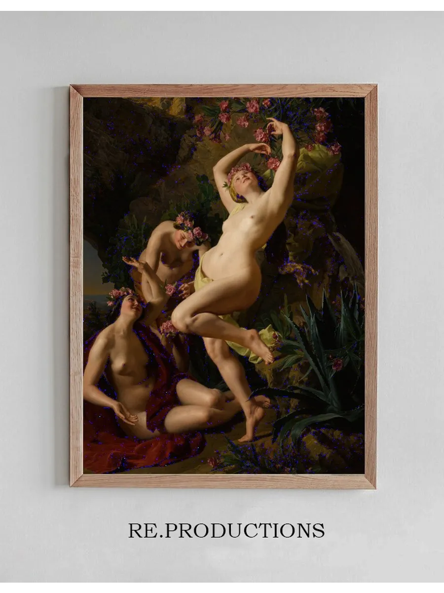 Three Graces Garlanded with Roses
