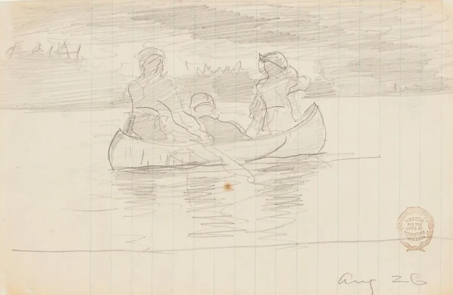 Three Men in a Canoe, Il Manigne, Quebec