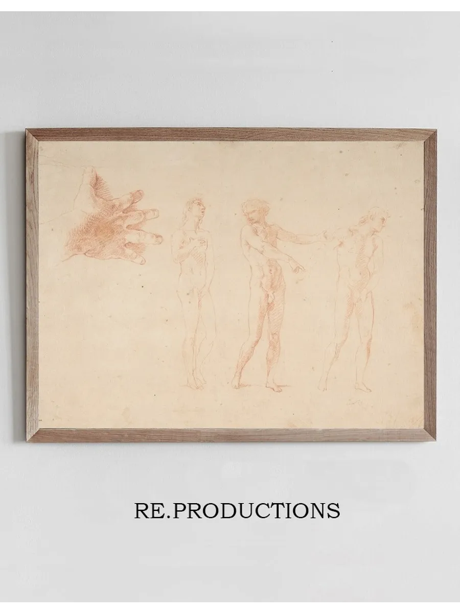 Three Nude Male Figures Study of the Right Hand of the Figure on the Left