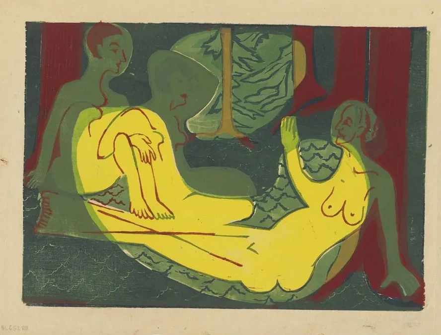 Three Nudes in the Forest